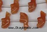 CFG858 Top-drilled 10*20mm carved animal red aventurine beads