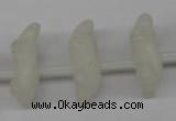 CFG865 Top-drilled 14*20mm carved animal white jade gemstone beads