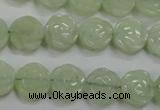 CFG883 15.5 inches 12mm carved flower New jade gemstone beads