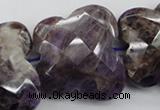 CFG917 30*33mm faceted & carved butterfly dogtooth amethyst beads