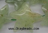 CFG920 30*33mm faceted & carved star green rutilated quartz beads