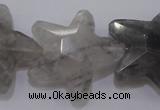 CFG961 15.5 inches 30*33mm faceted & carved star cloudy quartz beads