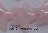 CFG965 15.5 inches 30*33mm faceted & carved star rose quartz beads