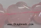 CFG967 15.5 inches 32*33mm faceted & carved flower rose quartz beads