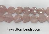 CFG978 15.5 inches 33*33mm carved flower rose quartz beads