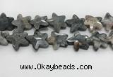 CFG984 15.5 inches 33*33mm carved star eagle eye jasper beads