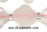 CFG990 15 inches 16mm - 17mm carved flower rose quartz beads