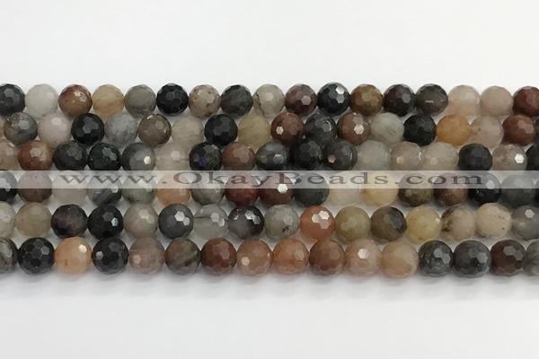 CFJ218 15.5 inches 8mm faceted round fancy jasper beads