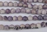 CFJ24 15.5 inches 6mm round natural purple flower stone beads