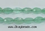 CFL102 15.5 inches 8*12mm faceted rice natural green fluorite beads