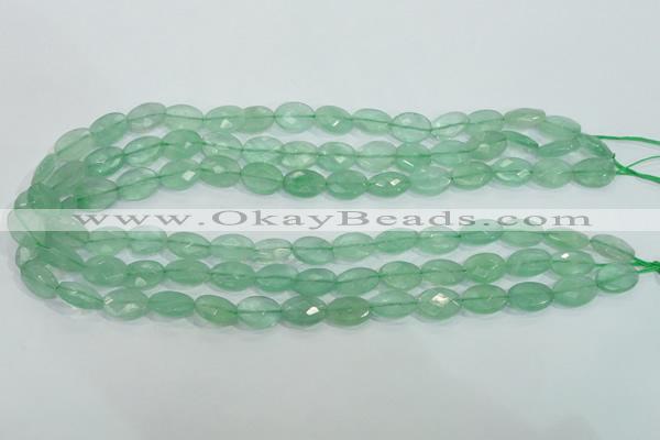 CFL103 15.5 inches 10*14mm faceted oval natural green fluorite beads