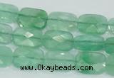 CFL104 15.5 inches 12*16mm faceted rectangle natural green fluorite beads