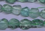 CFL1083 15 inches 10*13mm faceted nuggets green fluorite beads