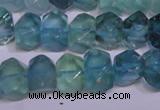 CFL1088 15 inches 9*14mm faceted nuggets blue fluorite beads