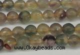 CFL1111 15.5 inches 6mm faceted round yellow fluorite gemstone beads