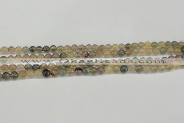 CFL1111 15.5 inches 6mm faceted round yellow fluorite gemstone beads