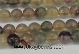 CFL1112 15.5 inches 8mm faceted round yellow fluorite gemstone beads