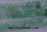 CFL112 15.5 inches 5*10mm faceted rondelle green fluorite beads