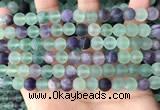 CFL1147 15.5 inches 8mm round matte fluorite beads wholesale