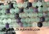 CFL1148 15.5 inches 10mm round matte fluorite beads wholesale