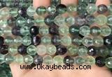 CLF1156 15.5 inches 8mm faceetd round fluorite gemstone beads