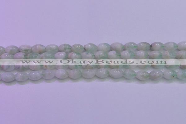 CFL1201 15.5 inches 8*12mm rice green fluorite gemstone beads