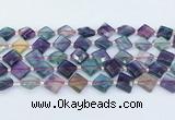 CFL1230 15.5 inches 12mm faceted diamond fluorite beads