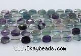 CFL1232 15.5 inches 8*10mm faceted rectangle fluorite beads