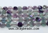 CFL1233 15.5 inches 10mm faceted square fluorite beads