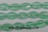 CFL124 15.5 inches 8*12mm faceted oval green fluorite beads