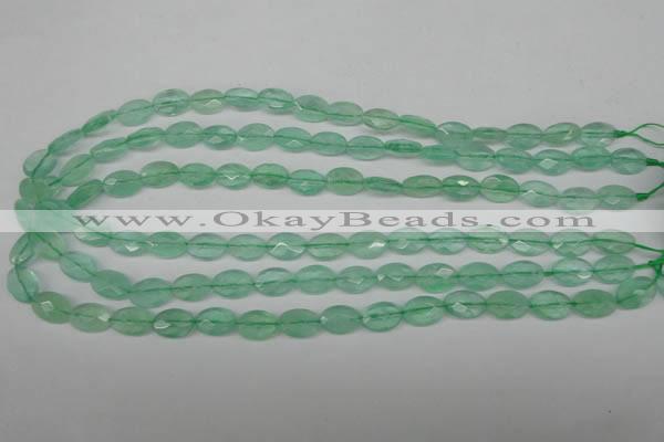 CFL124 15.5 inches 8*12mm faceted oval green fluorite beads