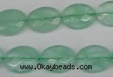 CFL125 15.5 inches 12*16mm faceted oval green fluorite beads