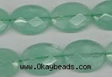 CFL127 15.5 inches 15*20mm faceted oval green fluorite beads