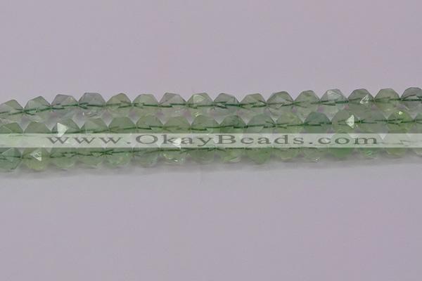 CFL1404 15.5 inches 12mm faceted nuggets green fluorite beads