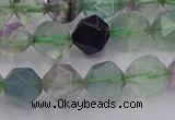 CFL1408 15.5 inches 10mm faceted nuggets fluorite gemstone beads