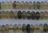 CFL142 15.5 inches 5*10mm faceted rondelle yellow fluorite beads