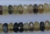 CFL143 15.5 inches 6*12mm faceted rondelle yellow fluorite beads