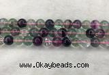 CFL1484 15.5 inches 12mm round rainbow fluorite gemstone beads