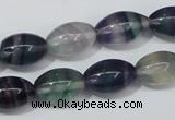 CFL158 15.5 inches 10*15mm rice natural fluorite gemstone beads