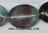 CFL172 15.5 inches 25*35mm oval natural fluorite beads wholesale