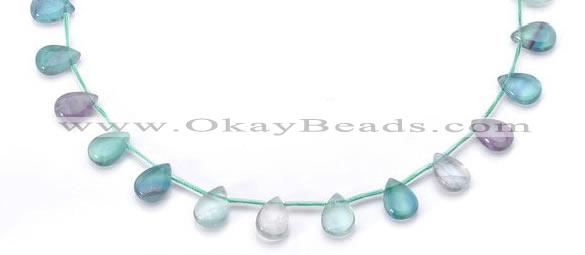 CFL24 10*14mm teardrop A- grade natural fluorite gemstone beads