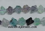 CFL303 15.5 inches 10*10mm carved cube natural fluorite beads