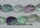 CFL307 15.5 inches 10*14mm faceted rice natural fluorite beads