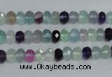 CFL312 15.5 inches 4*6mm faceted rondelle natural fluorite beads