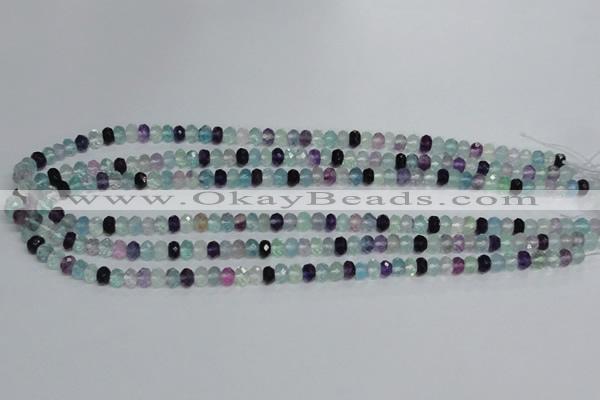 CFL312 15.5 inches 4*6mm faceted rondelle natural fluorite beads