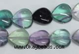 CFL316 15.5 inches 12*12mm heart natural fluorite beads wholesale