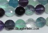 CFL326 15.5 inches 12mm faceted round natural fluorite beads