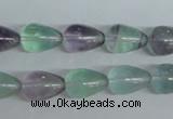 CFL327 15.5 inches 6*10mm teardrop natural fluorite beads