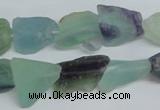 CFL333 15.5 inches 12*18mm nugget natural fluorite beads wholesale