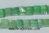 CFL338 15.5 inches 8*8mm cube natural green fluorite beads